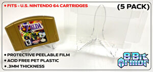 5 Cartridge Protectors for Nintendo 64 N64 Cart Game Clear Display Cases